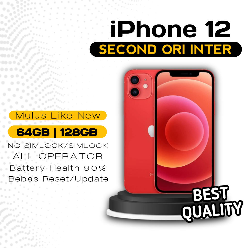 IP 12 128GB | 64GB Second Inter100% Mulus Fullset