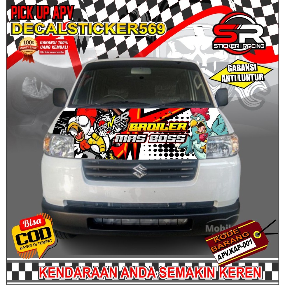STICKER KAP MOBIL APV MEGA CARRY PICK UP VARIASI KEREN BISA REQUEST