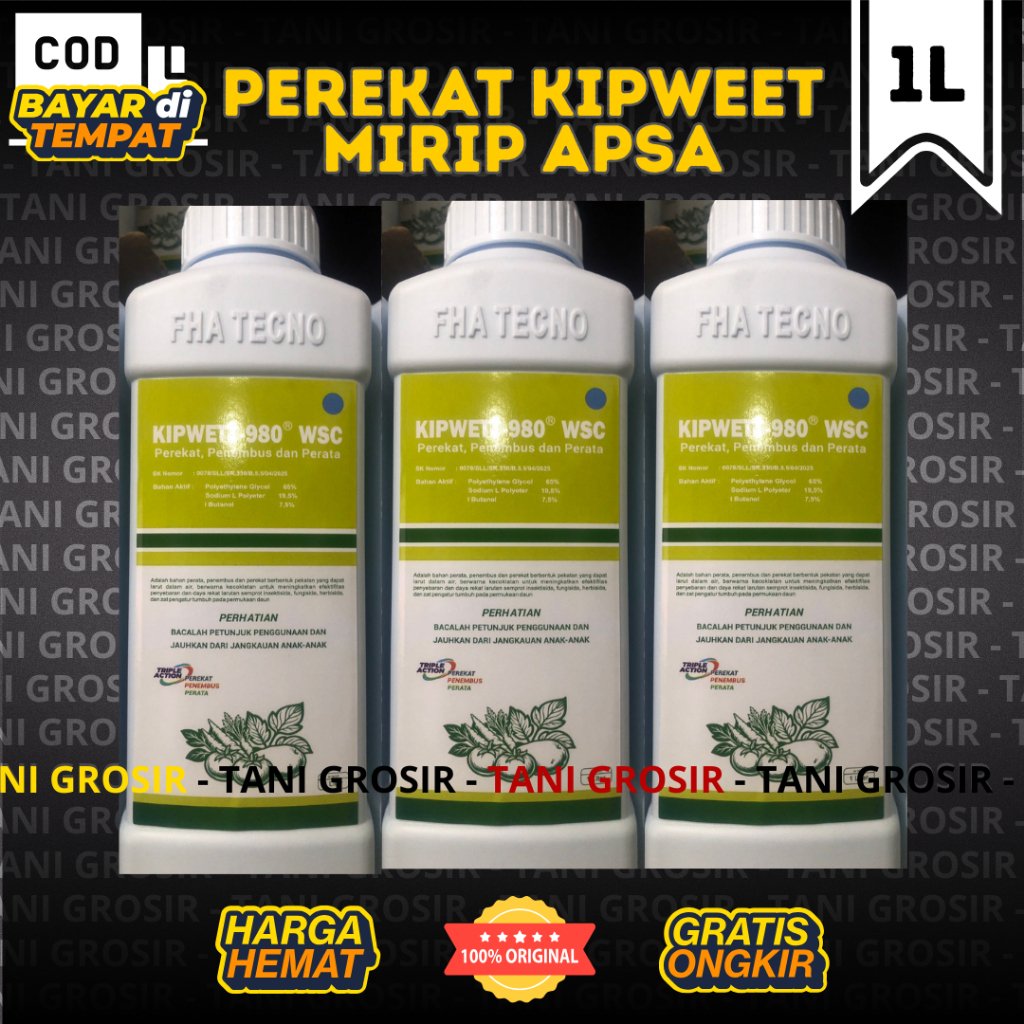 Perekat Penembus Perata Mirip APSA Kipwett 980WSC 2 Bahan Aktif Ampuh Memaksimalkan Pestisida dan Nu