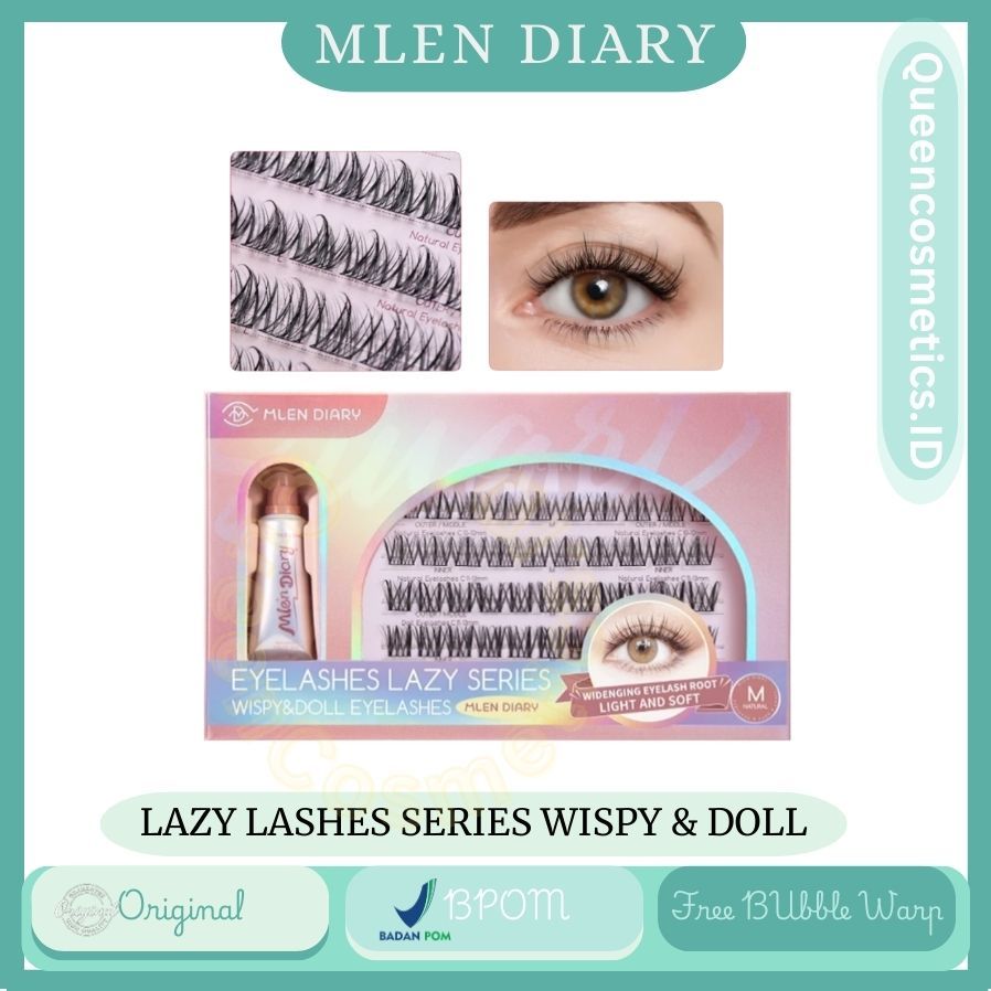 MLEN DIARY Lazy Lashes Series [M] Wispy & Doll 2 In 1 Eyelash Pack 42pcs + Glue