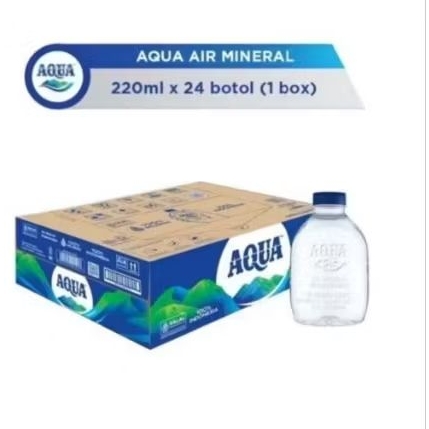 Aqua botol 220ml 1 dus 24 botol