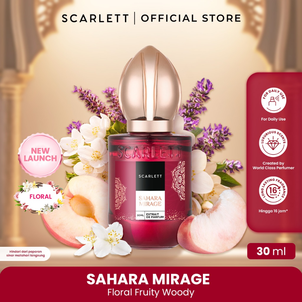 NEW Scarlett Extrait De Parfum 30ml - Sahara Mirage - The Golden Scents - Wangi fruity floral yang l