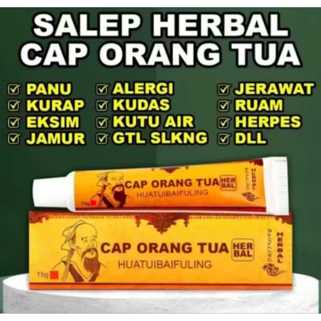 ‎‎TERMURAH PAKET HEMAT 3 PCS SALEP HUATUOBAIFULING CAP ORANG TUA ORIGINAL