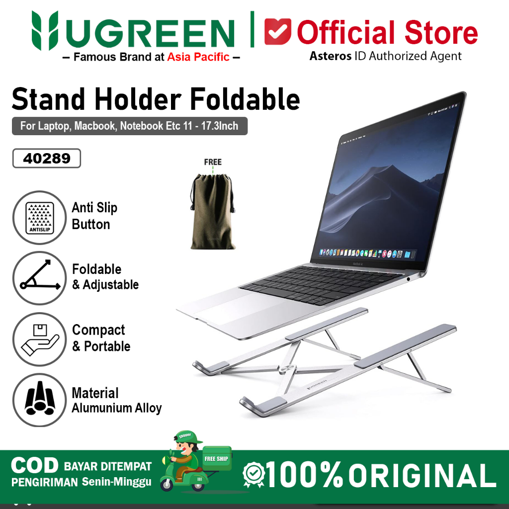UGREEN Stand Holder Foldable Full Aluminum Dudukan Laptop iPad Macbook