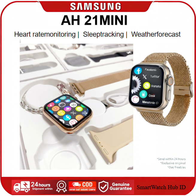 (BISA COD) ORIGINAL Pria/Wanita Samsung GPS Telepon Anti Air Bluetooth AH21 Mini Smartwatch & Gelang
