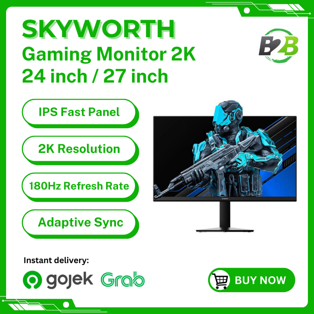 SKYWORTH Monitor 24 inch H24G30Q / H24G30F / 27 inch H27G30QGaming Monitor 2K IPS Panel 180Hz Refres