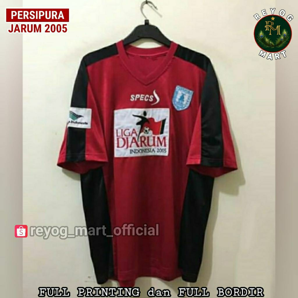 Jersey PERSIPURA JAYAPURA Home 2005 Liga JARUM Merah Full PRINTING atau BORDIR Retro REMAKE Lokal
