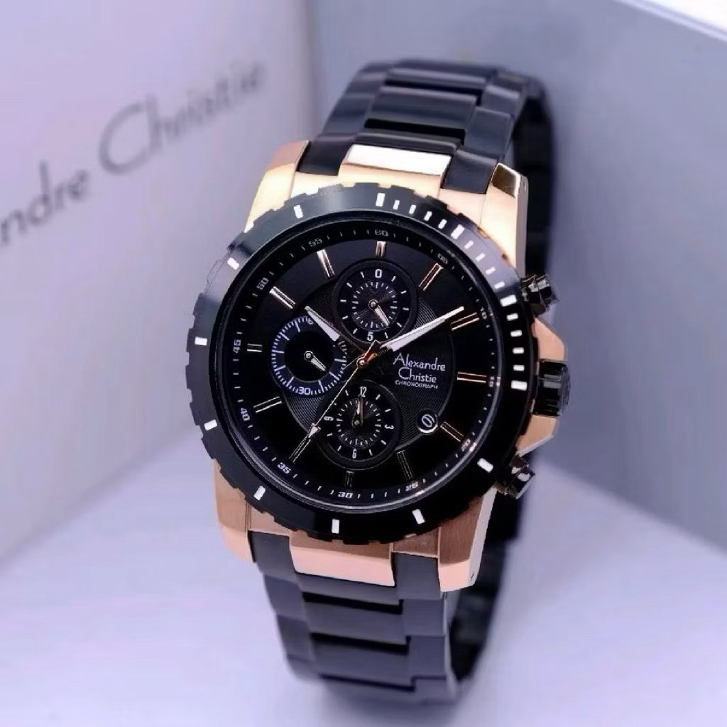Jam Tangan Pria Alexandre Christie Chronograph Rantai Sport | Alexander Christie Original