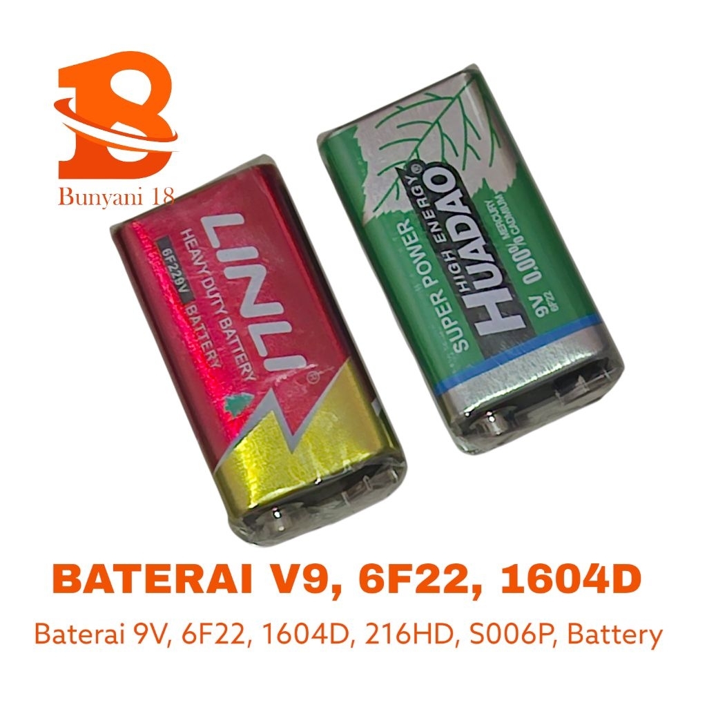 BATERAI RUIBAO E024 9V / 6F22 / 1604D / 216HD / S006P BARU
