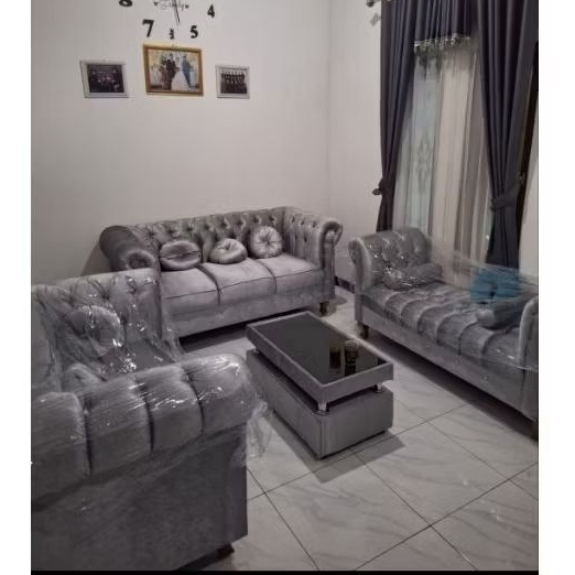 Sofa kerang Bahan foxy bludru