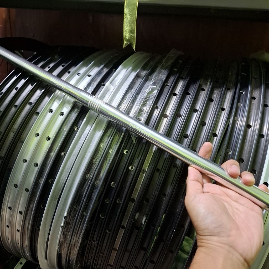 stang sepeda non os - stang sepeda chrome - stang sepeda silver - stang sepeda 25.4 - stang sepeda s