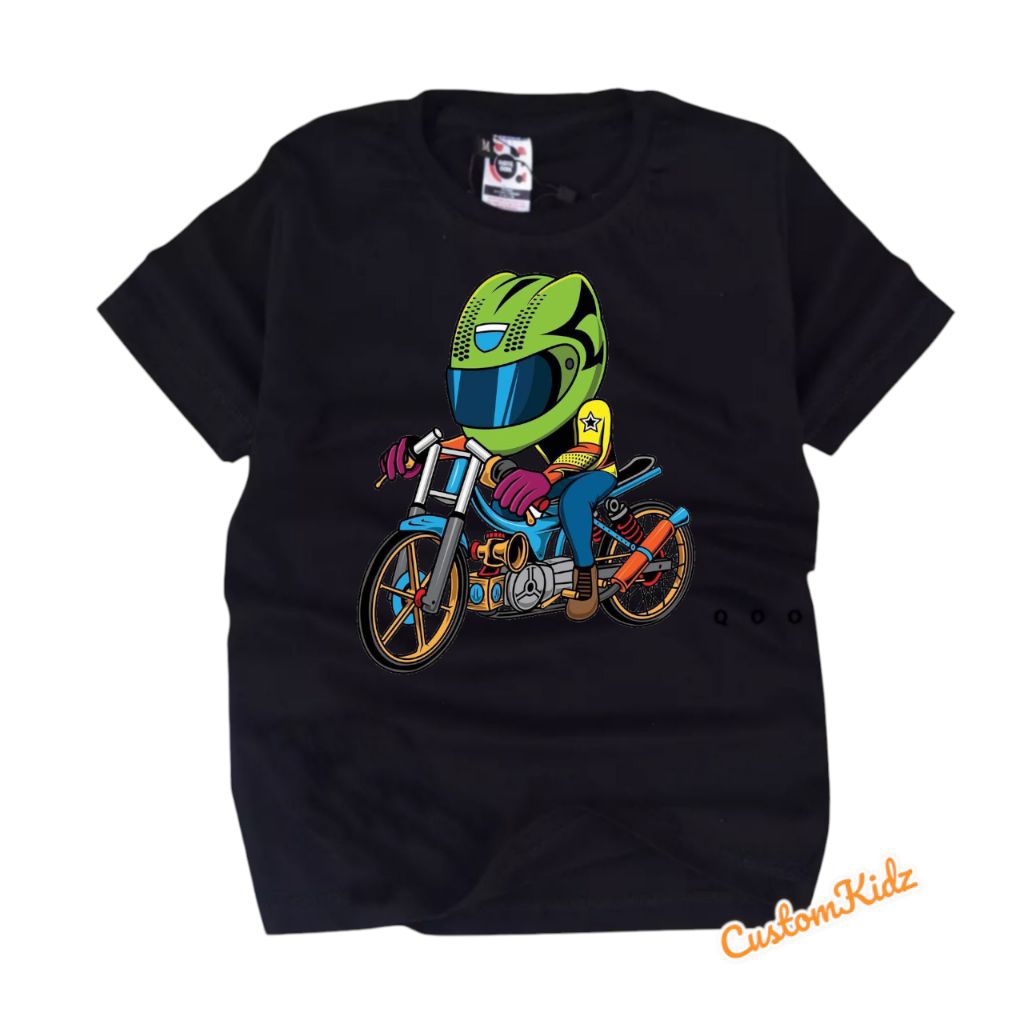Baju anak kaos anak Motor Drag Free Cetak nama anak