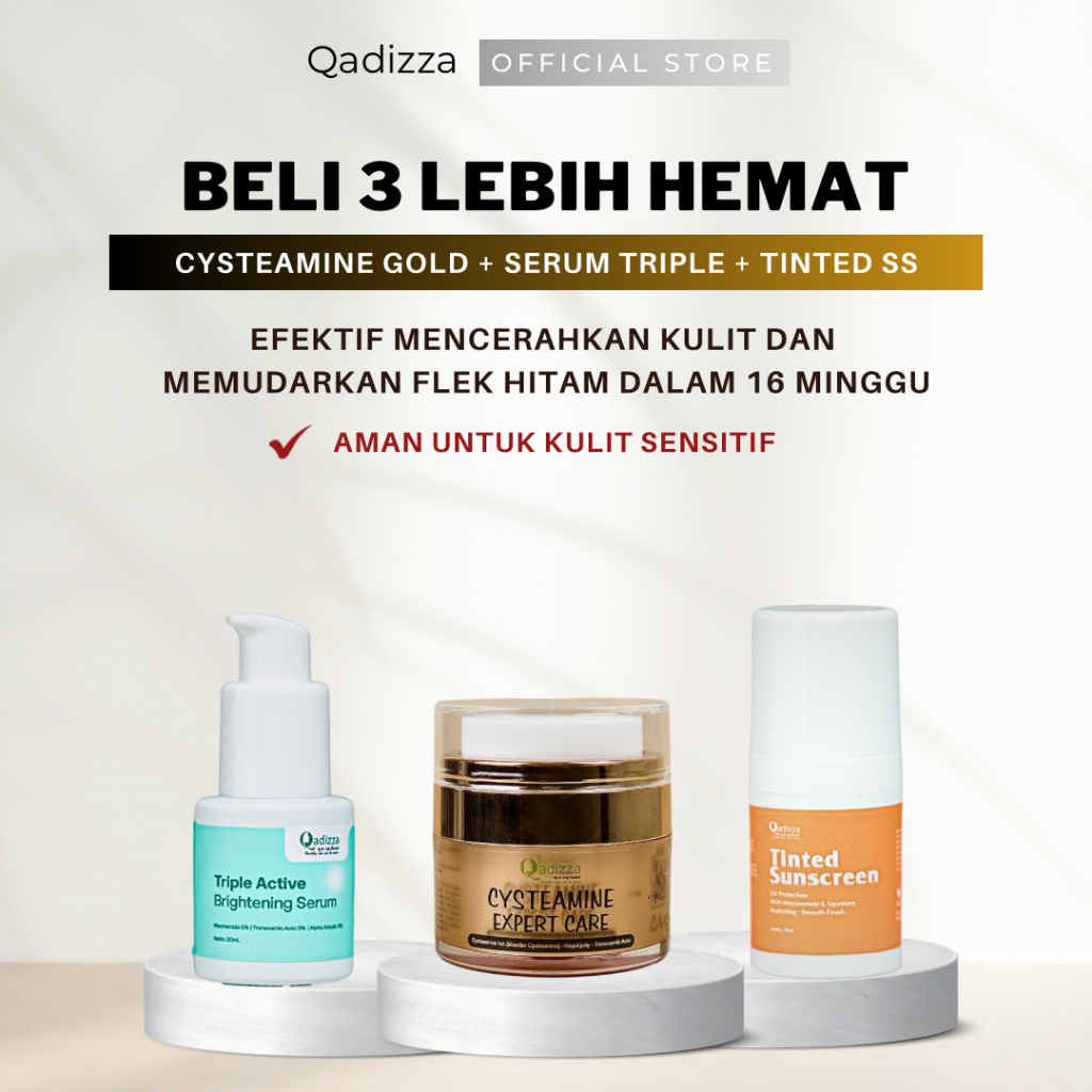 [TRIPLE KOMBO LEBIH HEMAT] QADIZZA PAKET TRIPLE KOMBO (CYSTEAMINE EXPERT 5% Micellar Cysteamine 15 g