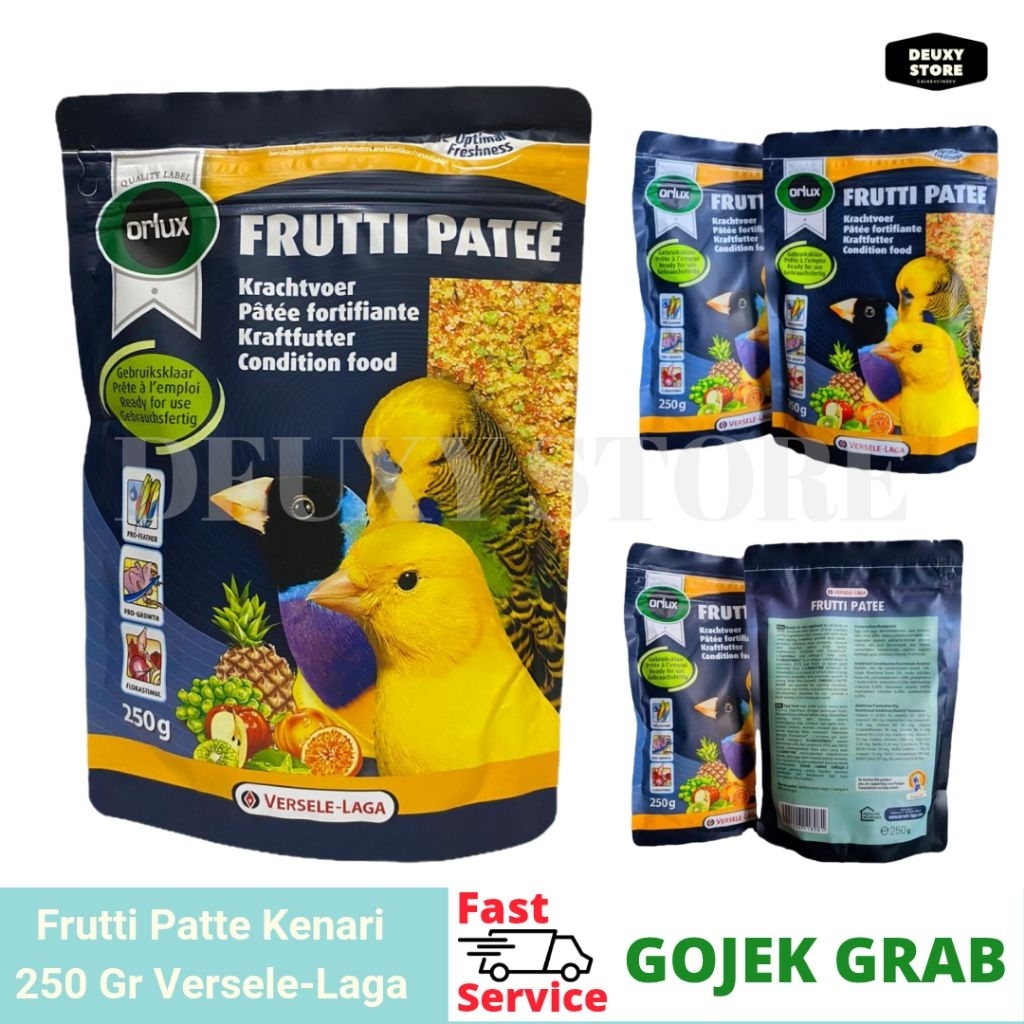 Frutti Patee 250 Gram Egg Food Extra Fooding Pakan Burung Kenari Lovebird Finch Parkit Versele Laga