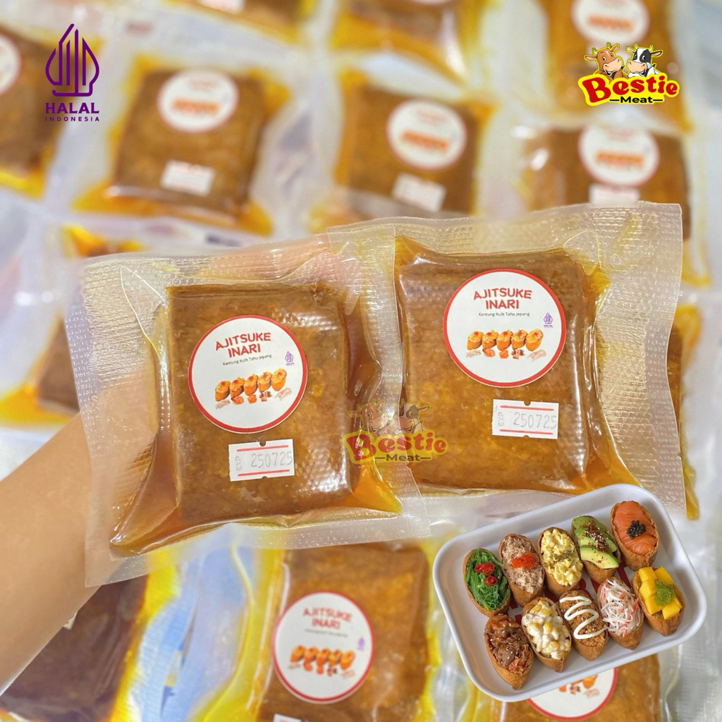Ajitsuke Inari Kulit Tahu Jepang Kantong Tahu Sushi Halal Isi 5