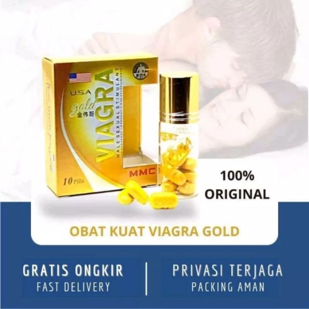 VIGRA GOLD MMC 1BOTOL 10KAPSUL ORIGINAL SUPLEMEN PRIA STAMINA KUAT TAHAN LAMA AMPU