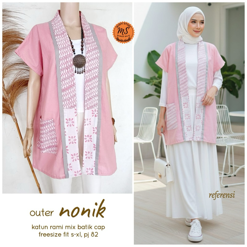 Nonik Outer Katun Rami Mix Batik Cap