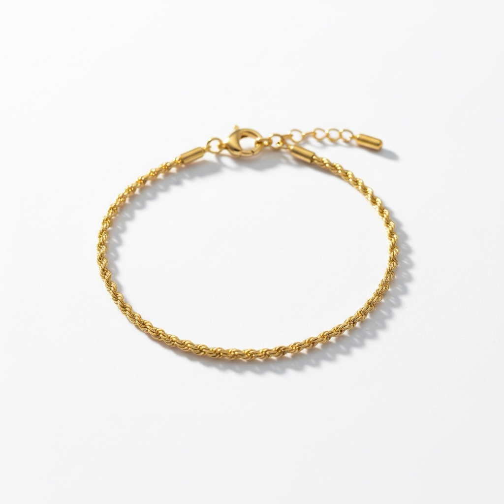 Gelang tambang perhiasan imitasi lapis emas