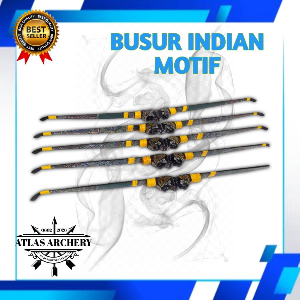 Busur panah polos motif etnik tradisional