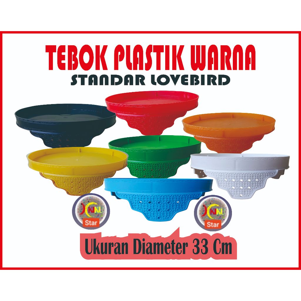 Tebok Plastik Warna Standar Love Bird (dm 33 cm)