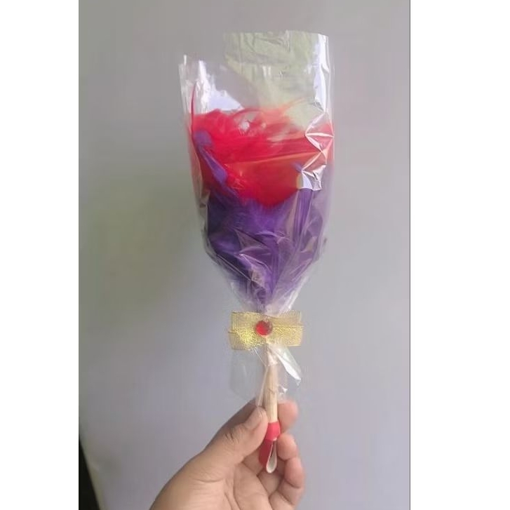 souvenir bulu ayam kemoceng mini