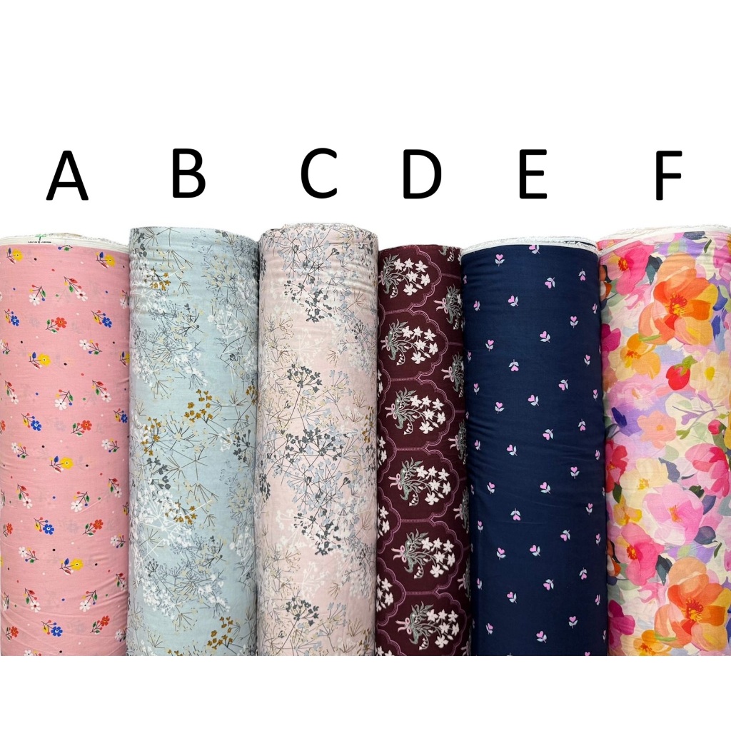 Bahan kain katun rayon viscose motif bunga tulip navy motif bunga cantik terbaru best seller