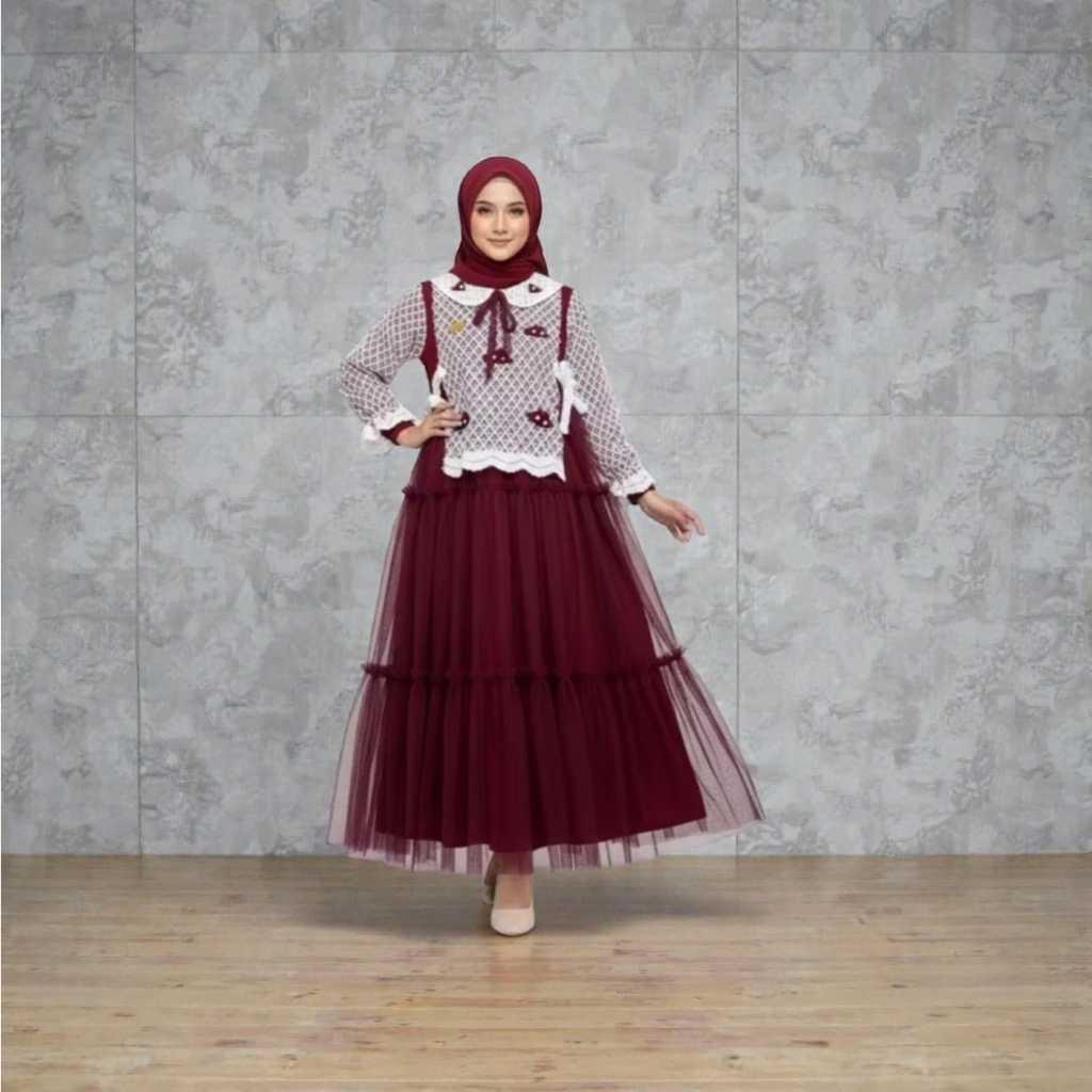 Gamis Anak Remaja Perempuan Mewah / Gamis Korean Muslim / Gamis Anak Model terbaru/ Rompi Tali Sampi
