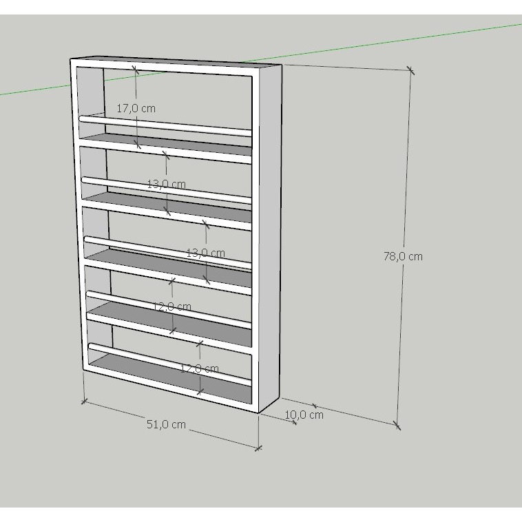 Rak Parfum Tempel Dinding - Rak Kutek Pagar Stainless Minimalis Uk.51x10x78 Cm