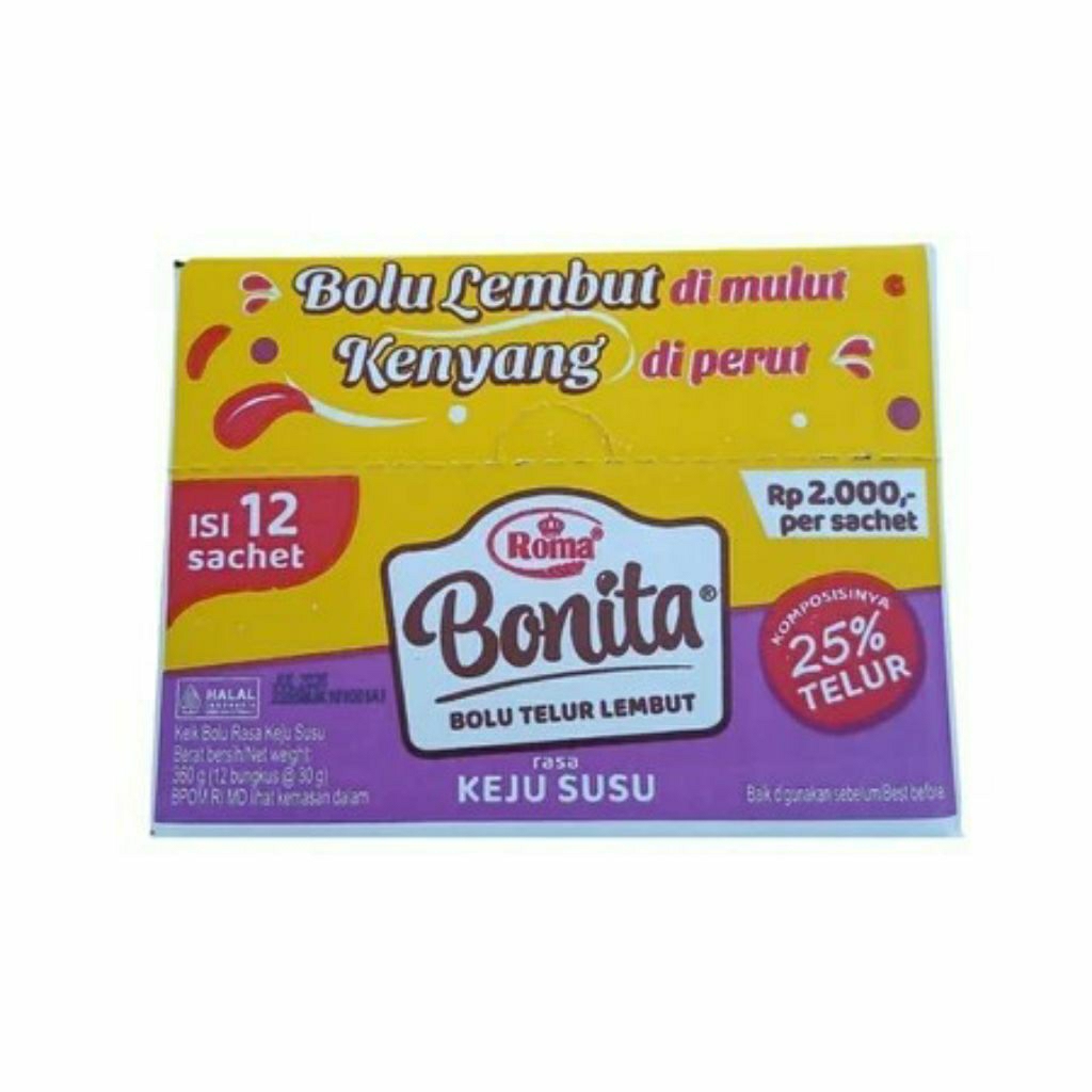 bonita bolu telur lembut roma bonita rasa coklat keju pandan
