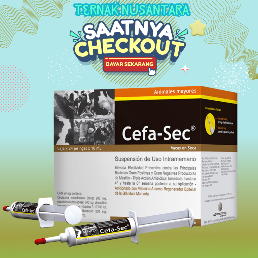 CEFA SEC 10 ML -  Untuk Mastitis, Masa Kering, Seperti Depolac Cloxa Ben Dry Cow.