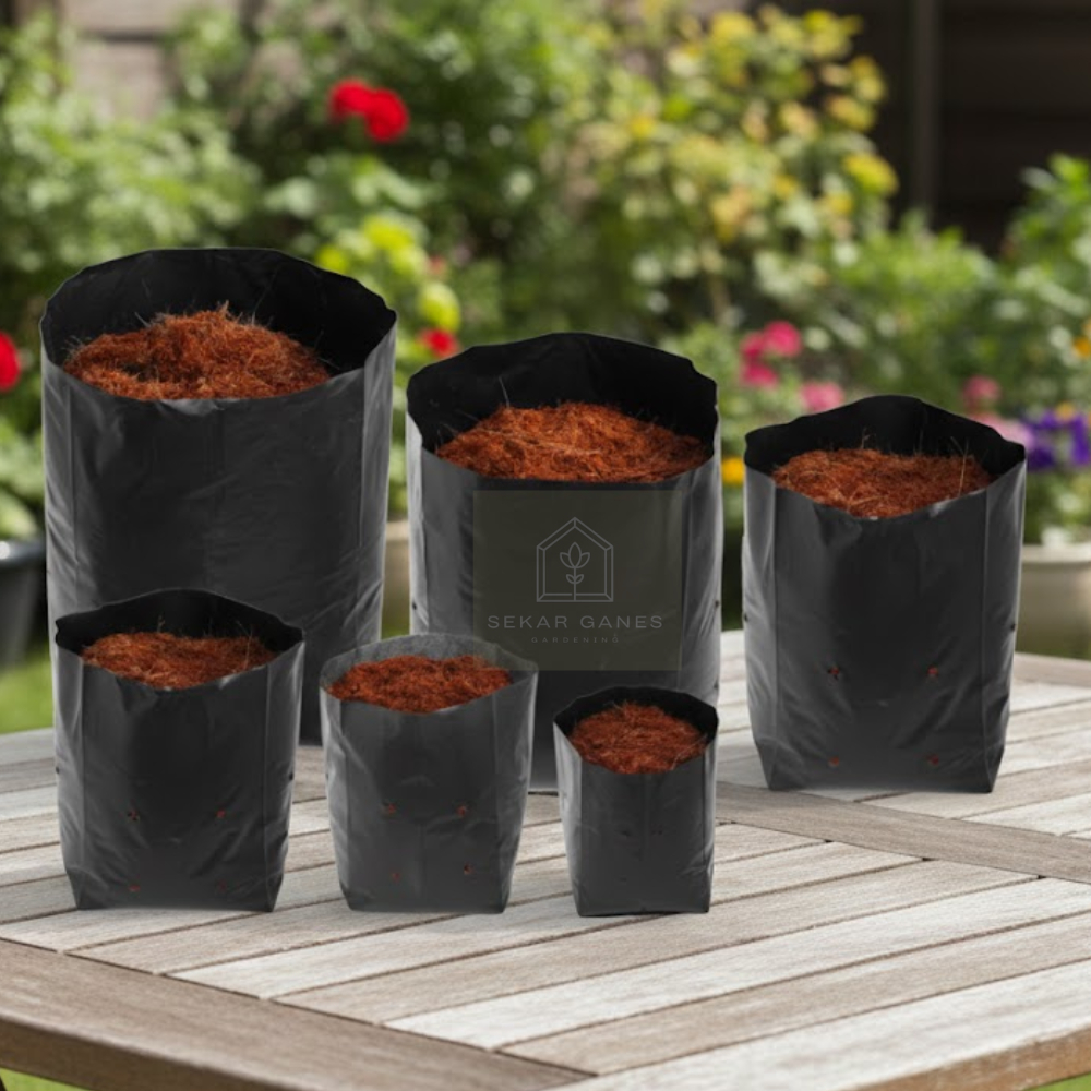 1 Polybag Tanaman Polibag Tebal Kecil Sedang 10x12 15x15 20x20 25x25 30x30 Pot Plastik Polibek Bunga