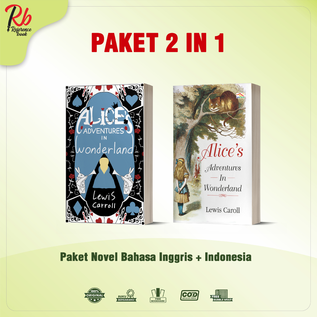 Bundling Buku Novel Alice's Adventures in Wonderland - Versi English & B. Indonesia