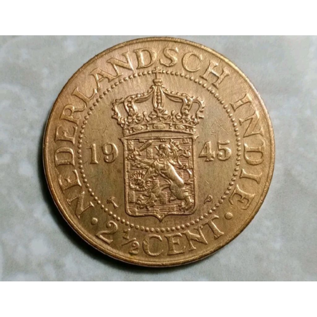 Koin Benggol 2.5 Cent 1945 Luster tembaga