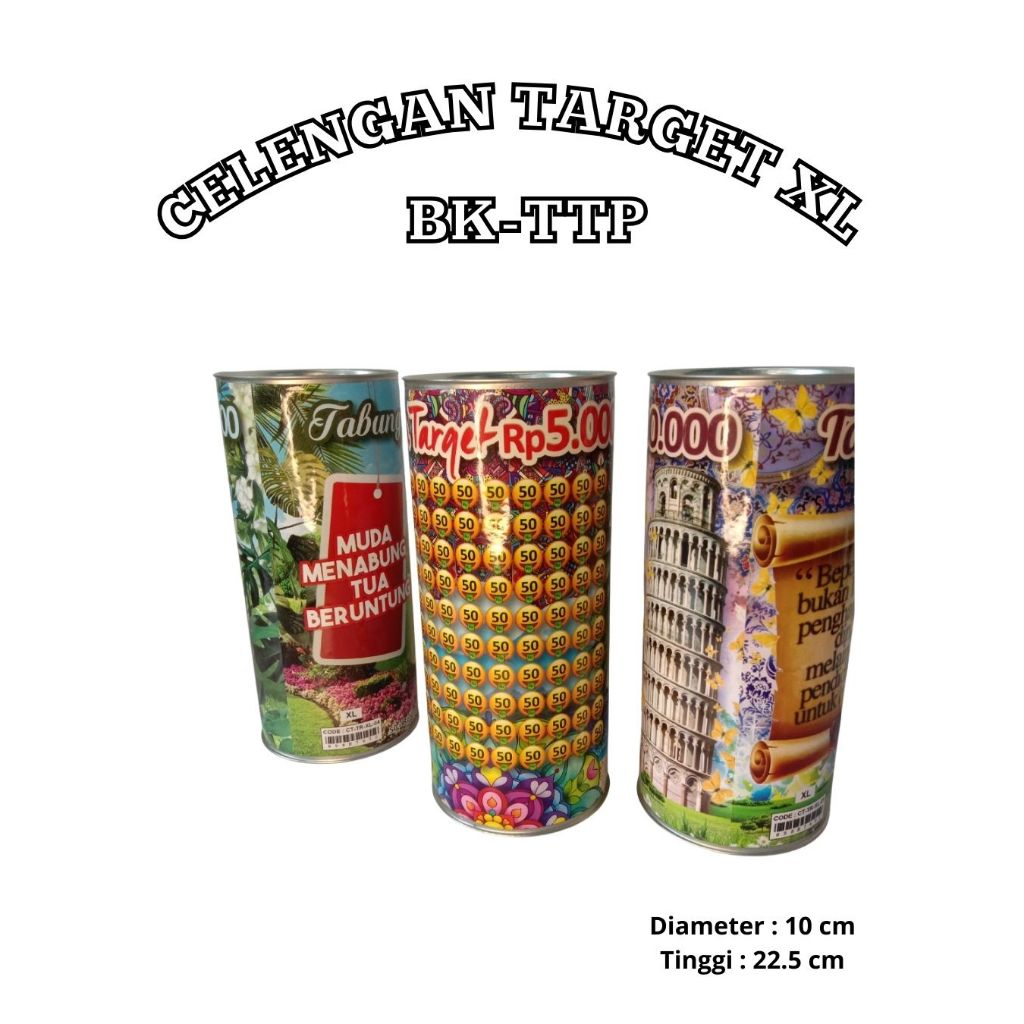 PIGGY BANK | CELENGAN KALENG TARGET | CELENGAN TARGET XL | CELENGAN TARGET M | CELENGAN BUKA TUTUP K