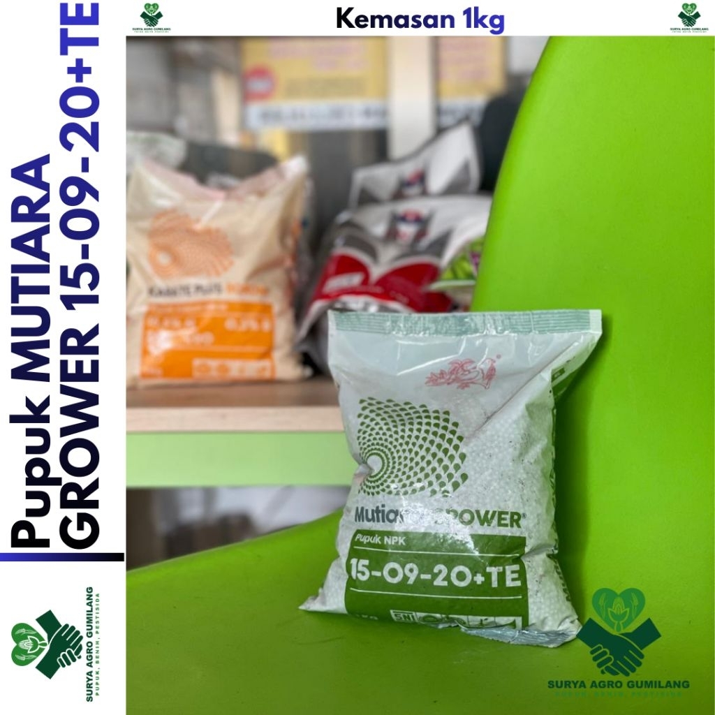 Pupuk Mutiara GROWER 15-09-20+TE kemasan 1kg | Mutiara GROWER 1kg | Pupuk Mutiara