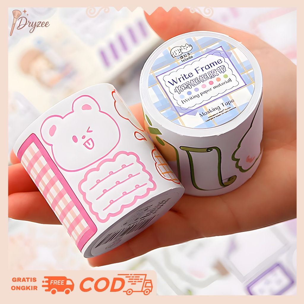 Stiker Decor Motif Writing Frame Stickers STIKER BUKU KARAKTER LUCU IMUT DIY STIKER SPIRAL TLD51