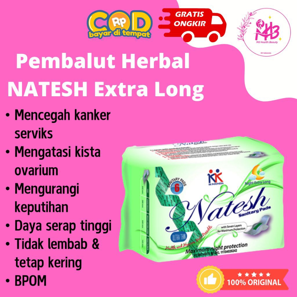 Natesh Pembalut Natesh Extra Long Original KK Indonesia