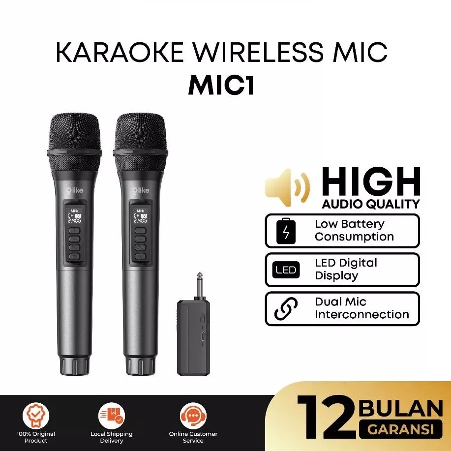 Olike MIC1 Mic Wireless Portable Wireless MIcrophone Natural Sound Dual Mic Interconnection
