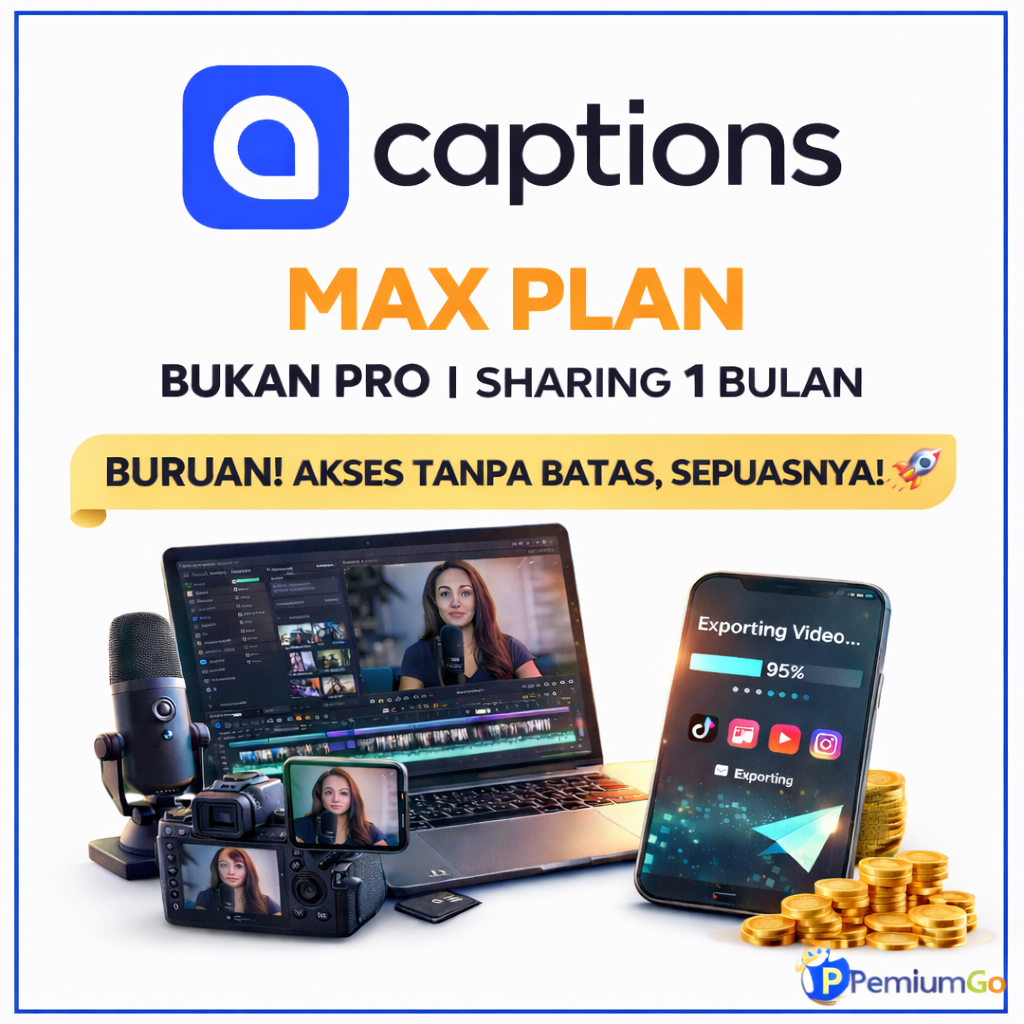 [24/7] Akun Caption AI Max 1 Bulan Sharing | Auto Caption Video | Subtitle Otomatis