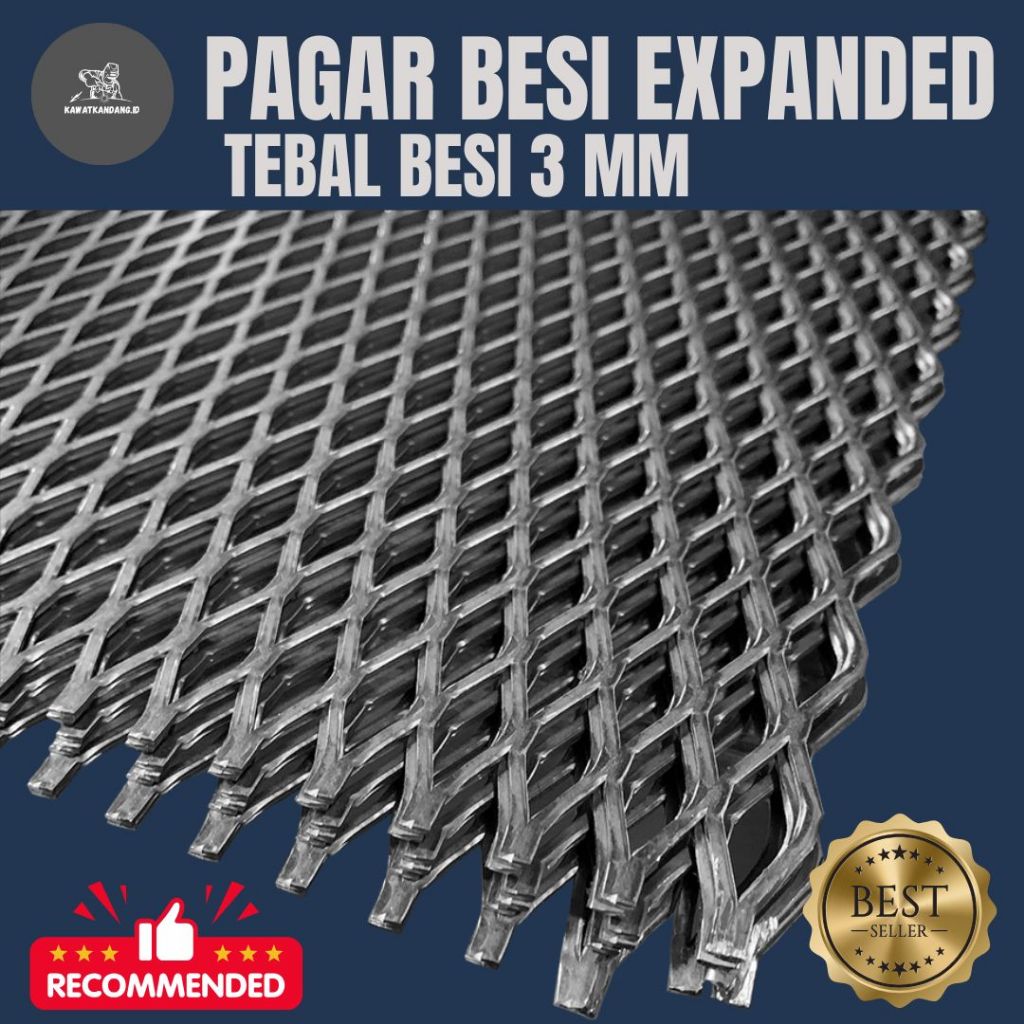 Pagar Besi Expanded Metal Tebal 3mm Ukuran 1,2 x 2,4 meter | Tipe B 3032 - F 3035 - G 3045 - GM 3008