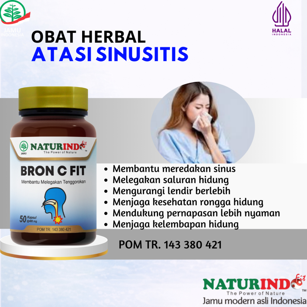 BRON C FIT - Obat sinusitis batuk asma ibu anak gurah berdahak pilek tbc paru paru kering herbal ses