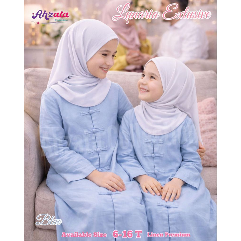 PO‼️gamis anak/couple mom&kids LUNARIA EXCLUSIVE – IDUL FITRI COLLECTION by ahzata 6-16y