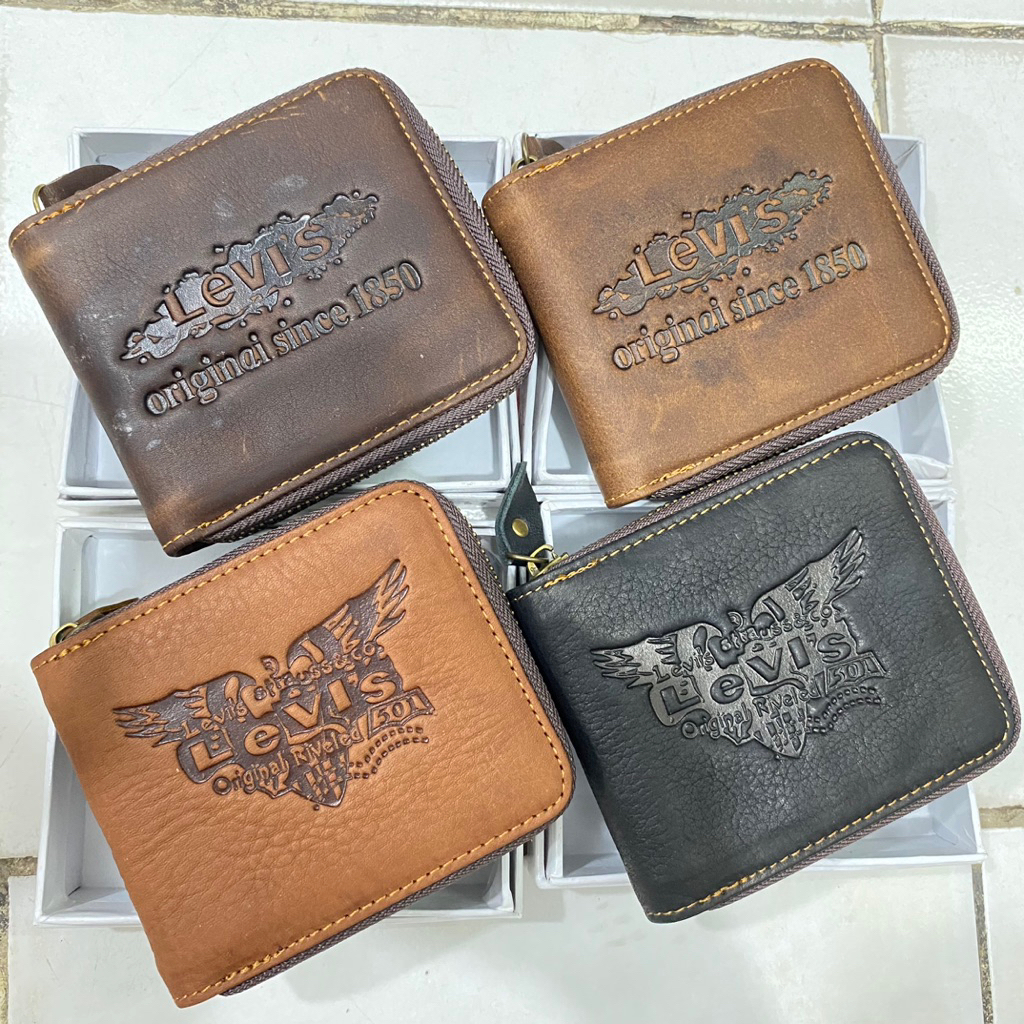 dompet kulit resleting pria bagus