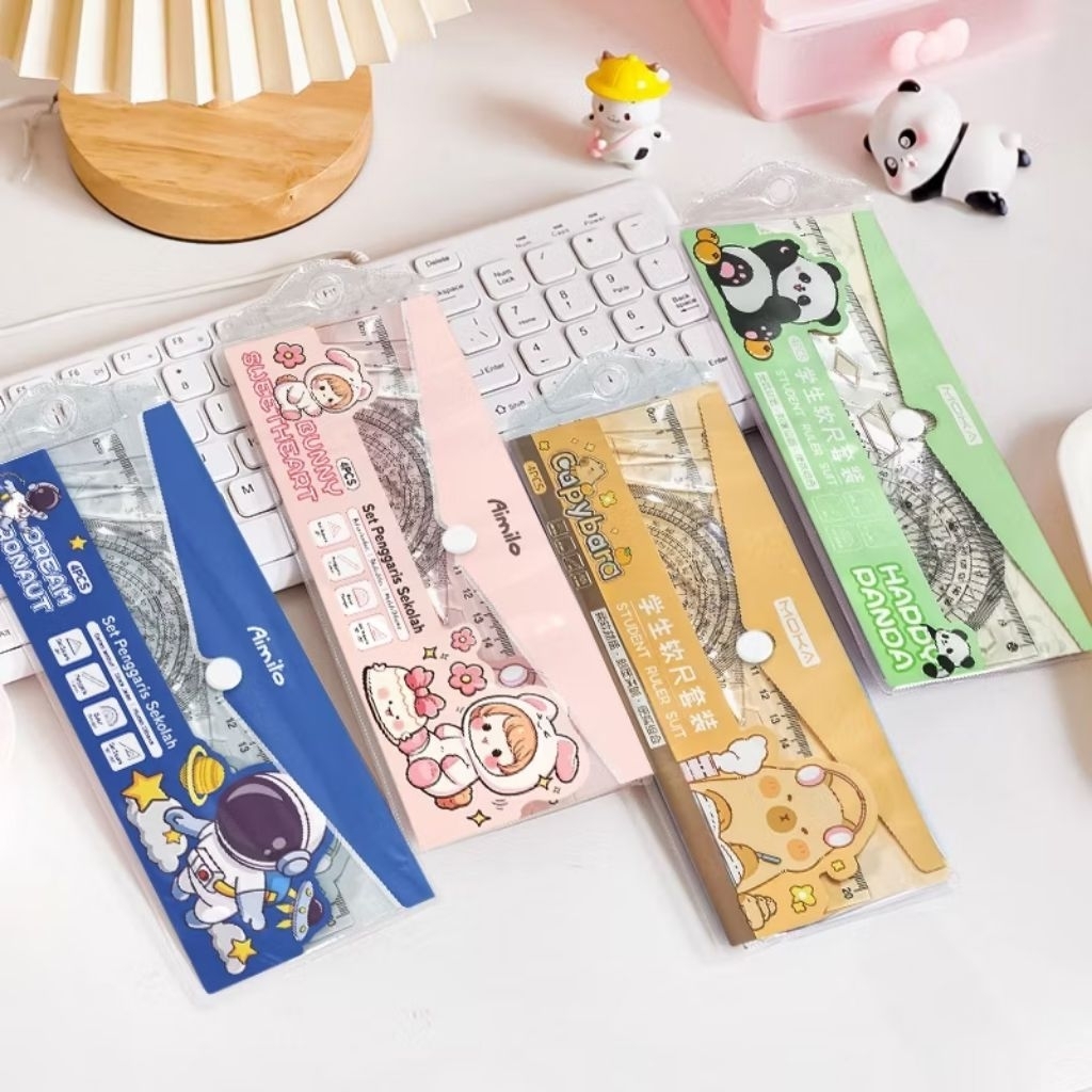 Set Penggaris 4 Pcs - Penggaris Lucu Lentur
