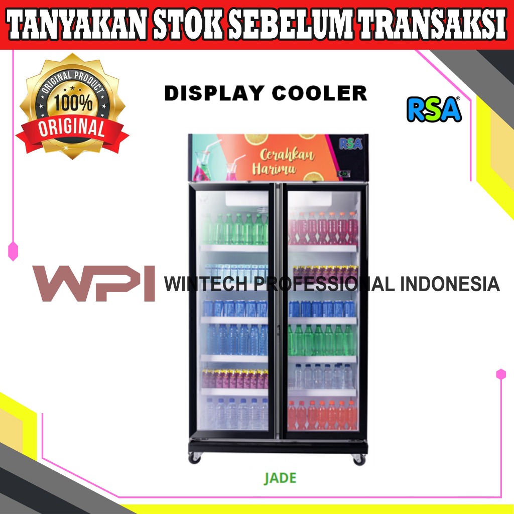 RSA JADE 2 Dua Pintu Showcase - Display Cooler - Lemari Kaca Berpendingin - Kulkas Kaca - Tempat Pro