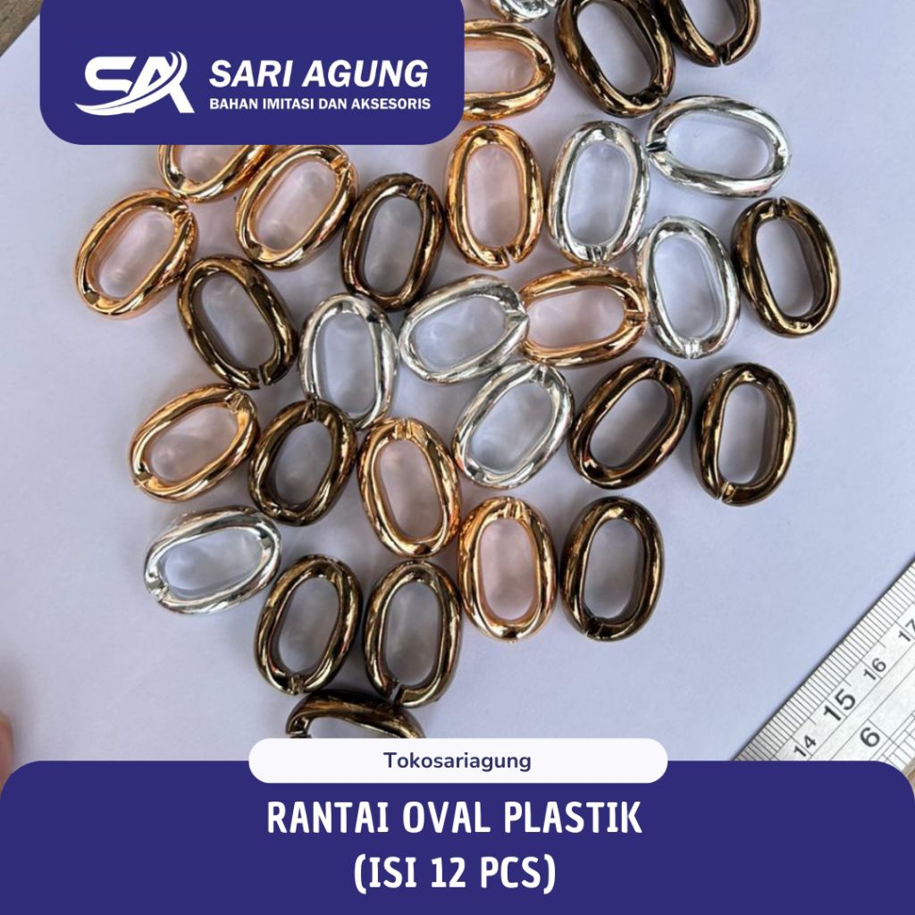 RANTAI OVAL PLASTIK (LUSIN) RTA-03 AKRILIK RANTAI OVAL