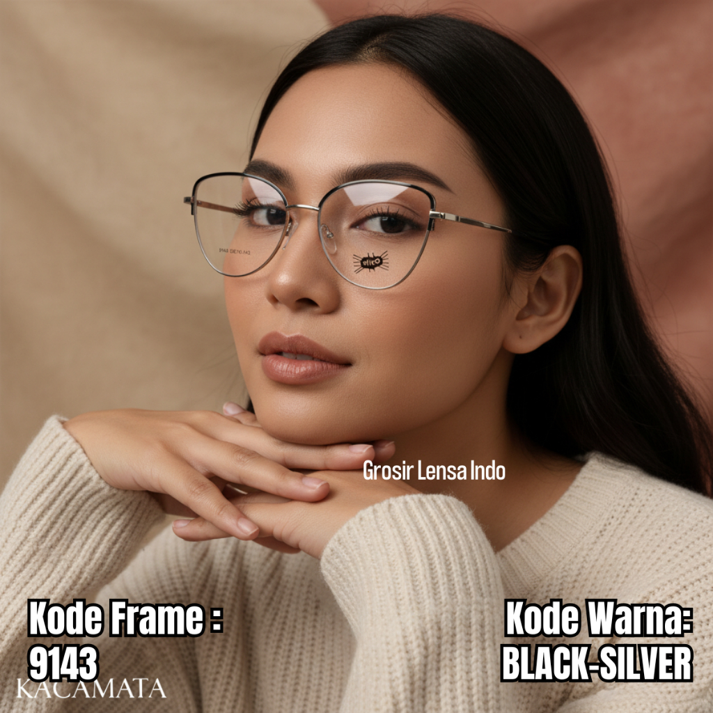 FRAME KACAMATA PRIA / WANITA ORIGINAL WICO 9143 Lebar Frame 143 Size 52 Bridge 15 Full Frame