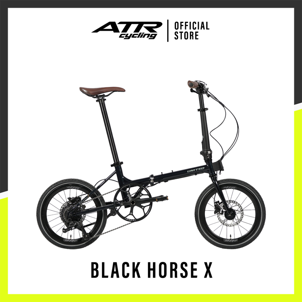 United Bike Sepeda Gunung FOLDING 16-9SP BLACK HORSE (20) BL