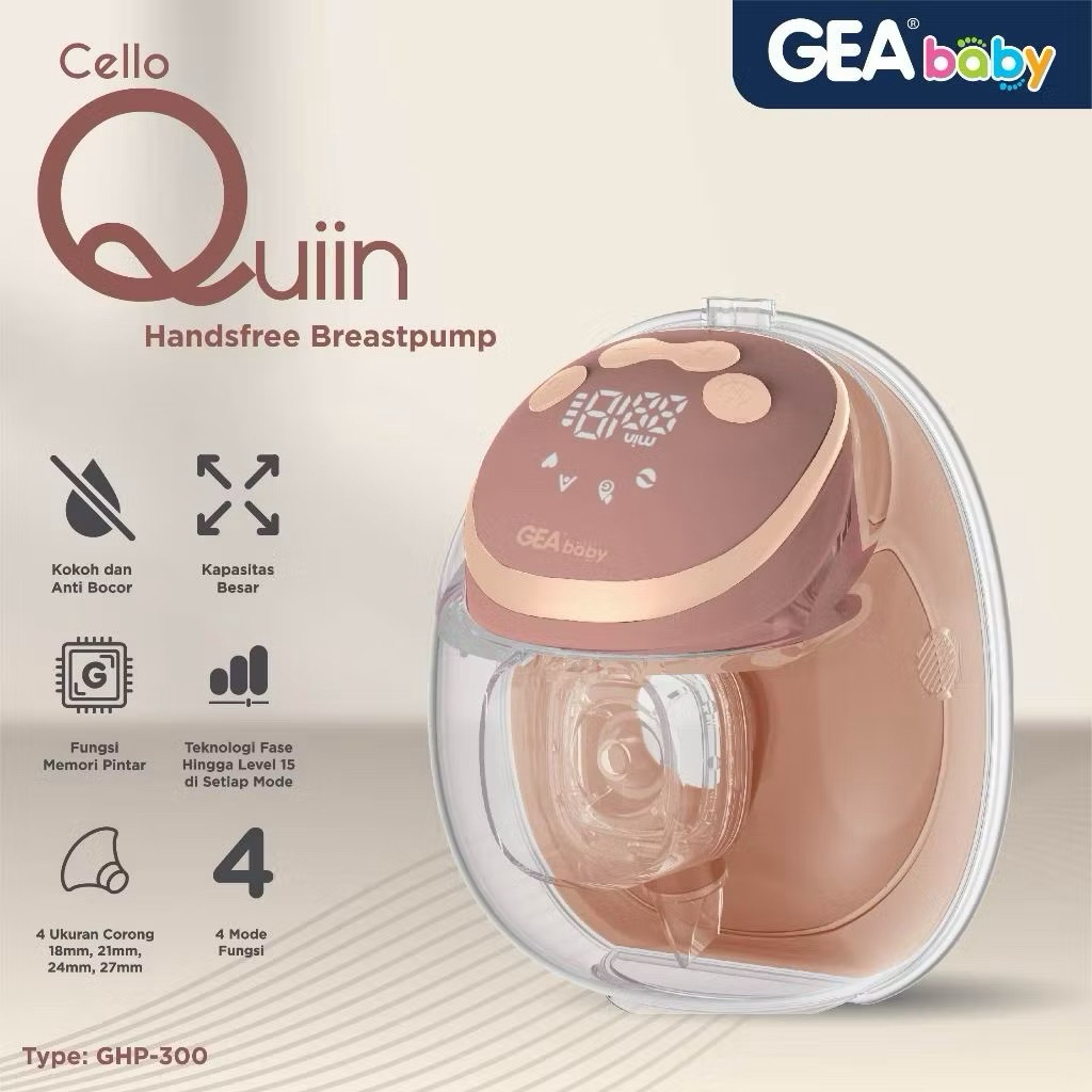 GEA BABY BREAST PUMP QUINN | HANDSFREE BREASTPUMP | POMPA ASI ELEKTRIK | SNI