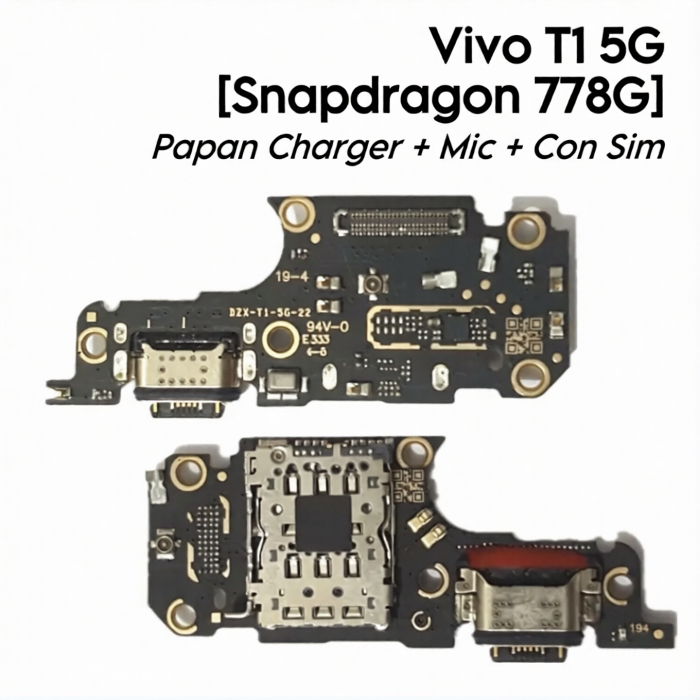Papan Charger Cas Vivo T1 5G (+Mic +Connector Sim)